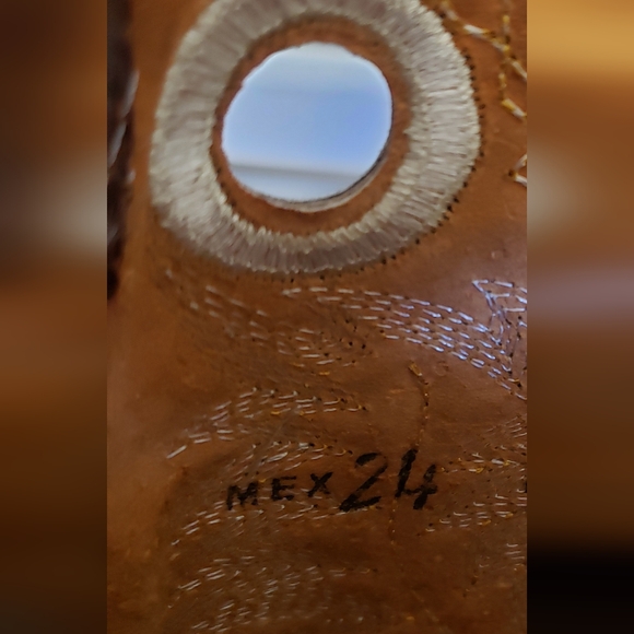 Cowgirl Boots Leather Made in Mexico Size 7 Brown Color - Picture 12 of 13